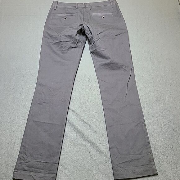 Crowd Built Mens Chino Pants 32 Grey Flat Front Slim Fit - Picture 10 of 11